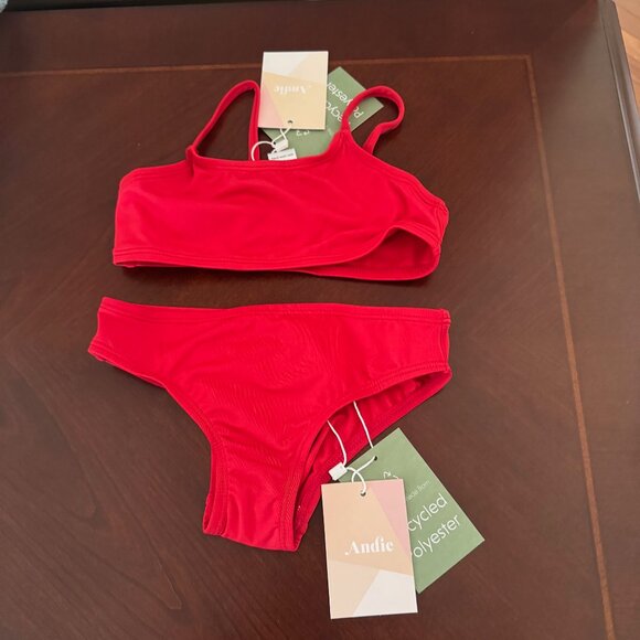 Andie Kids Toddler Girl AK002 Red Bikini Swim Set Size 3T - Picture 1 of 11